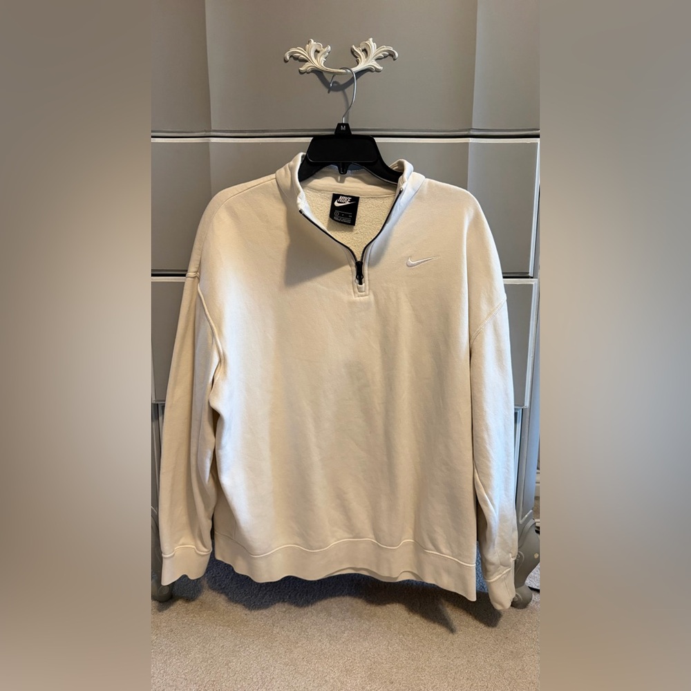 Nike women’s  Cream Quarter-Zip Fleece Sweater
